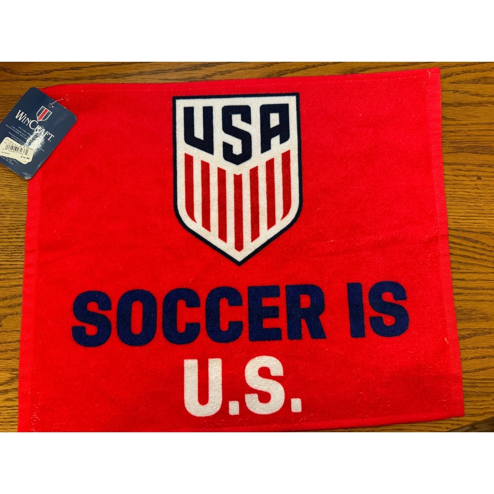 WinCraft Rally Towel 15x18 Red New US Soccer Crest Graphic Football sweat towel